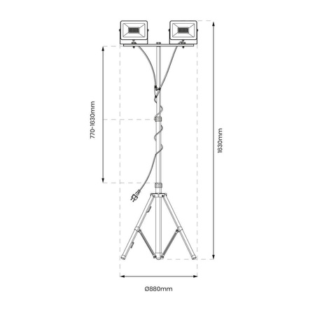 Naświetlacz Led na Statywie Bobby 2x30W 4000K (EKNS0454) - Eko-Light