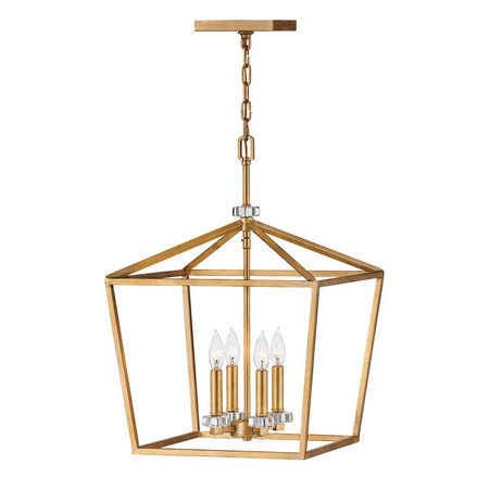 Duża lampa wisząca/ Półplafon Stinson - 4 źródła światła - Przecierany mosiądz (QN-STINSON-4P-L-DBR) - Quintiesse