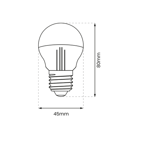 Żarówka Filamentowa LED 4W G45 E27 2700K Half Gold (EKZF8011) - Eko-Light