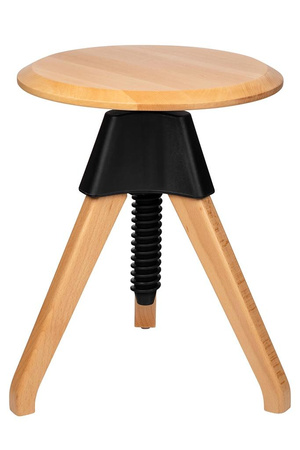 Stołek JERRY czarny - polipropylen, drewno (PW-017.CZARNY) - King Home