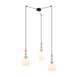 PENDANT LIGHT 3XE27 METALCERAMICOPAL GLASS (22152 Zambelis) - Zambelis