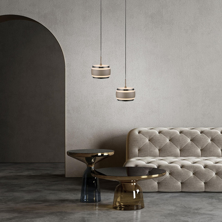 Lampa na pilota, z regulacją światła i wysokości PURE FALLING RINGS BRĄZOWA/CHROM (2503-97) - Paul Neuhaus