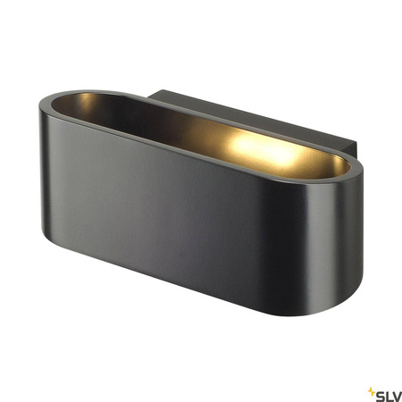 OSSA 180, lampa ścienna, QT-DE12, owalna, up/down, kolor czarny, D/S/W 18/8/7 cm, maks. 100W (151450) - SLV