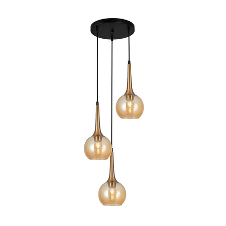 Potrójna lampa wisząca na plafonie Favera (PND-42361-3A-BRO-AMB) - Italux