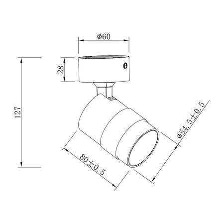 Spot Anillo 1 czarny (LP-770/1W BK) - Light Prestige