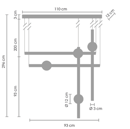 Lampa wisząca O-LINE L-4 LED 110 cm (ST-1691L-4) - Step into Design