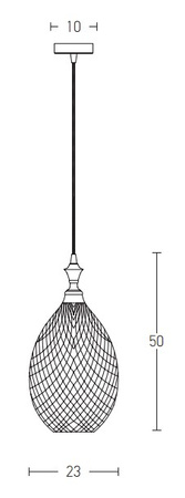 PENDANT LIGHT 1XE27 GLASS SMOKE GRAY (1986 Zambelis) - Zambelis