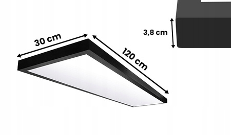Panel Led 120x30 natynkowy czarny 40W 130 lmW PL-E03 4000K barwa neutralna - Syntron