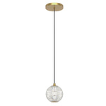 Mała lampa wisząca LED Marni - Naturalny mosiądz (QN-MARNI-1P-NBR) - Quintiesse