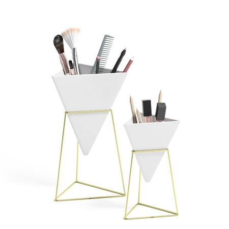 UMBRA zestaw doniczek TRIGG - biały, złoty (1004372-524) - Umbra