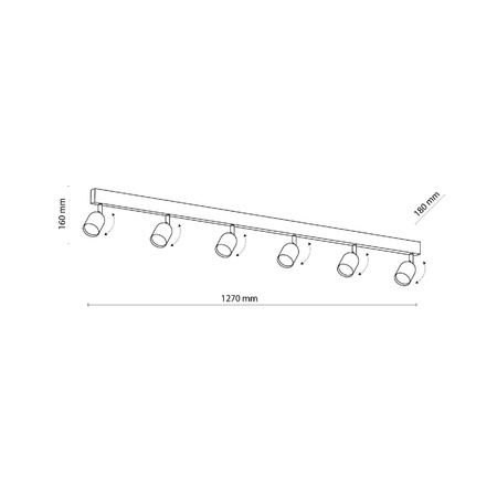 Lampa sufitowa TOP biała 6 PŁ (1026) - TK Lighting