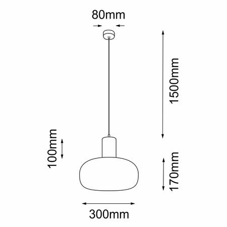 Lampa wisząca Tanpo O Z - Czarna (300 mm)   (5209) - Shilo