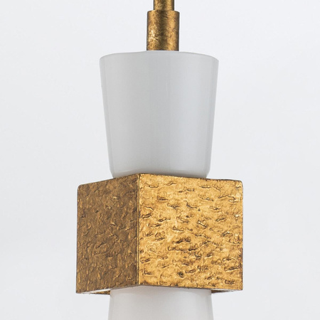 Mała lampa wisząca nad wyspą kuchenną Kristy Przecierane złoto (KRISTY-MP-DG-OPAL) - Elstead Lighting