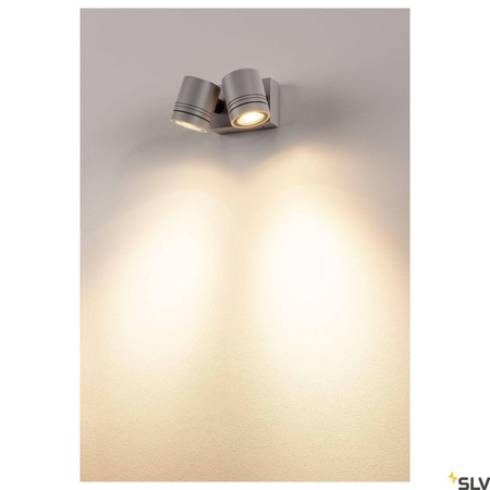 MYRA WALL, lampa ścienna i sufitowa outdoor, dwupunktowa, QPAR51, IP55, srebrnoszara, maks.100W (233094) - SLV