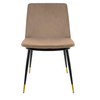 Krzesło DIEGO khaki / beżowe - welur,     podstawa czarno złota (KH1201100122.32) - King Home