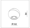 LED lampa URANUS-9W DIM Black IP20 CRI80 3000K (03331B) - ZARlight