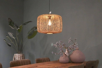 Lampa wisząca Boho bambusowa  38x38x128cm (55877-017) - DIJK