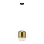 PENDANT LED LIGHT 12W 3000K BLACK-GOLD GLASS (23215 Zambelis) - Zambelis