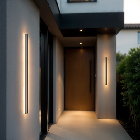 Zewnętrzny Kinkiet Elewacyjny LED 120cm UNO-BH-022 22W 3000K Czarny IP54 - DomenoLED