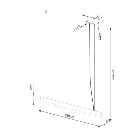Lampa wisząca JORUN 120 czarna LED 4000K (TH.320) - Thoro Lighting
