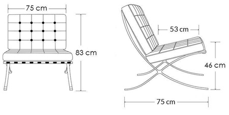 MODESTO fotel BARCELON biały - ekoskóra,  stal polerowana (KH1501100290) - Modesto Design