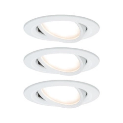 Zestaw Premium Coin Slim ściemniany LED 3x6,8W 2700K 230V 51mm Biały Mat/Aluminium (PL93875) - PAULMANN