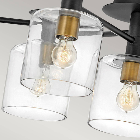 Lampa sufitowa Axel - Czarny/ Stary mosiądz (QN-AXEL7-BK) - Quintiesse