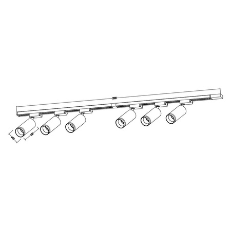 Zestaw Oprawa Pipe Ring Track Czarny 6xGU10 2m (ML2085) - Milagro