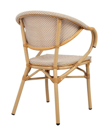 Krzesło ogrodowe CAFE BISTRO PARIS ARM    beżowe rattan (KH1501100220) - King Home