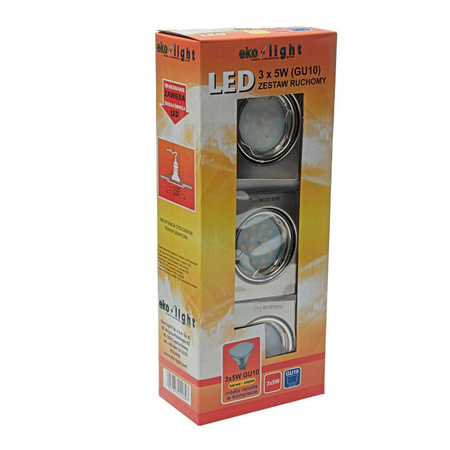 ZESTAW OCZEK KWADRATOWYCH 3x5W GU10 (EKZ2697) - Eko-Light