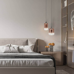 PENDANT LED LIGHT 12W 3000K BLACK-COPPER GLASS (23216 Zambelis) - Zambelis