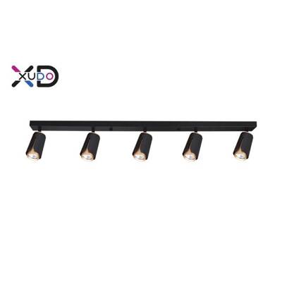 Kinkiet GU10 LED x5 czarny+złoty (XD-IK265B) - Xudo