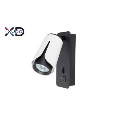 Kinkiet do czytania z ładowaniem USB biały+czarny (XD-IK270W) - Xudo