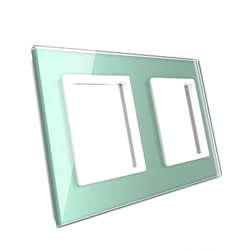 Podwójna ramka szklana w kolorze Zielonym (GPF-2-68) LIVOLO