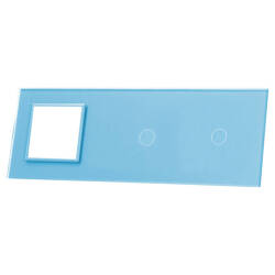 Potrójna niebieska ramka szklana z miejscem włącznika dotykowego (7011G-69) LIVOLO