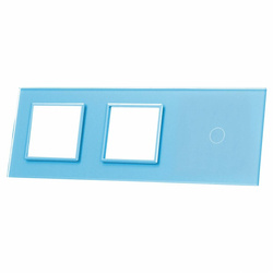 Potrójna niebieska ramka szklana z miejscem włącznika dotykowego (701GG-69) LIVOLO