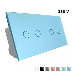 Włącznik dotykowy podwójny + podwójny niebieski (VL-C7022-69) LIVOLO