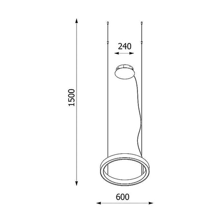 ALFREDO 600/U wisząca LED PHILIPS LV 42,4W/6613lm/4000K/TD/CAS, 230V, biały sygnałowy (mat struktura) RAL 9003 (1408/TY/LDB/S/S/A/PK81/117/4000K/TD/CAS) - Cleoni