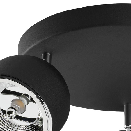 ALTEA BLACK LAMPA SUFITOWA 3 PŁ KOŁO + ŻARÓWKI (6519) - TK Lighting