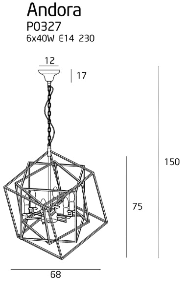 ANDORA lampa wisząca (P0327) Max Light - żyrandol