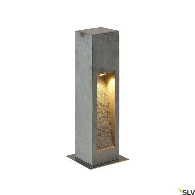 ARROCK STONE, lampa podłogowa outdoor, LED, 3000K, kwadratowa, kamienna szara, D/S/W 12/12/50 cm, maks. 6W (231370) - SLV