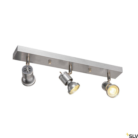 ASTO 3, lampa ścienna i sufitowa, trzypunktowa, QPAR51, szczotkowane aluminium, maks. 225 W (147443) - SLV