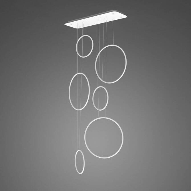 Altavola Design: Lampa wisząca Ledowe Okręgi No. 8 - 90 cm in 3k biała_ściemnialna (LA076/P_90_in_3k_white_dimm) - ALTAVOLA DESIGN