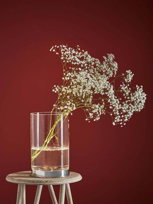 BOUQUET wazon stołowy 29cm Chrom/Przezroczysty