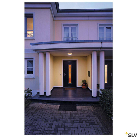 BULAN, lampa ścienna i sufitowa outdoor, C35, IP44, okrągła, biała, szkło satynowane, maks. 60W (229071) - SLV