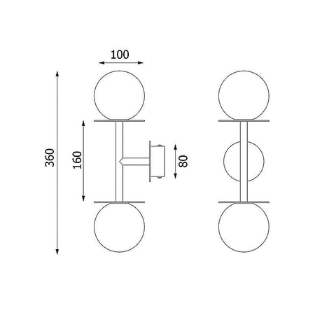 COTTON kinkiet fi100 max.2x1,9W, G9, 230V, kolor miedzi (gładki mat) (DM101/P/RS2/961) - Cleoni
