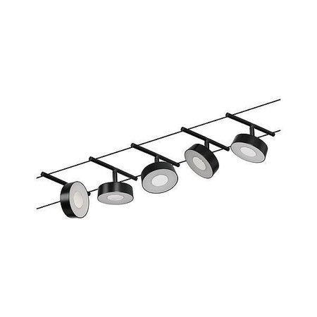 Corduo System linkowy DC Circle 5x5W Cz-mat mat /Chrom 230V/12V DC 60VA twszt 3000K (PL94479) - Paulmann