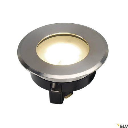 DASAR FLAT 80, lampa podłogowa wpuszczana outdoor, LED, 3000K, IP67, okrągła, stal nierdzewna szczotkowana, 4,3W (228412) - SLV