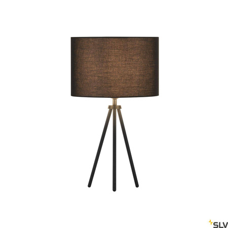 FENDA, lampa stołowa, podstawa lampy, A60, czarna, bez abażuru, maks. 40W, z wyłącznikiem w przewodzie zasilającym (155540) - SLV