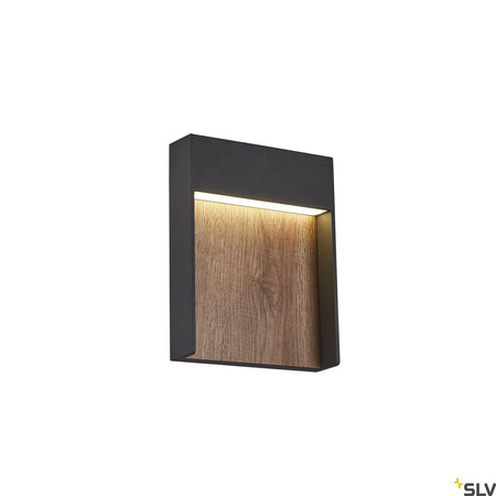 FLATT SENSOR, lampa ścienna natynkowa LED outdoor, 3000K, IP65, kolor antracytowy/brązowy (1002953) - SLV